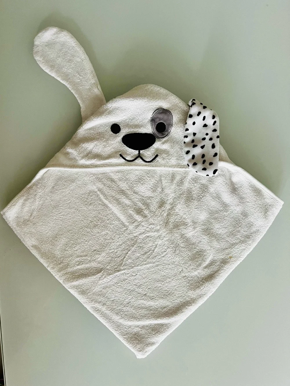 Bamboo Baby Hooded Bath Towel Doggy face Plush White Puppy Hooded Baby Towel -